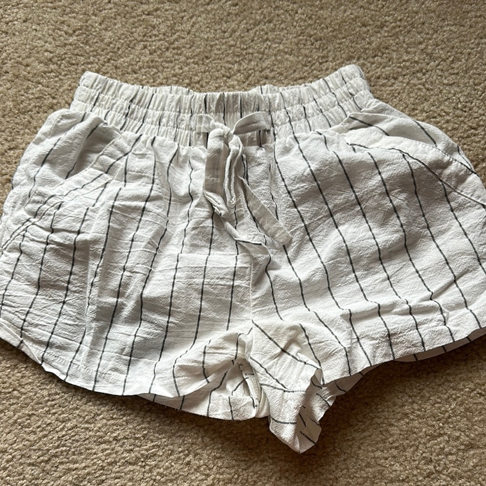 White Striped Women's Shorts
